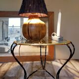 Table basse tripode en fer forgé vintage