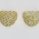 Pair of vintage wall lights with yellow and transparent beads. 70s