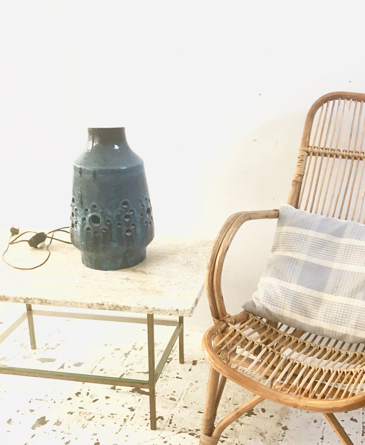 Travertine coffee table