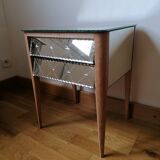 Art Deco style mirrored bedside table