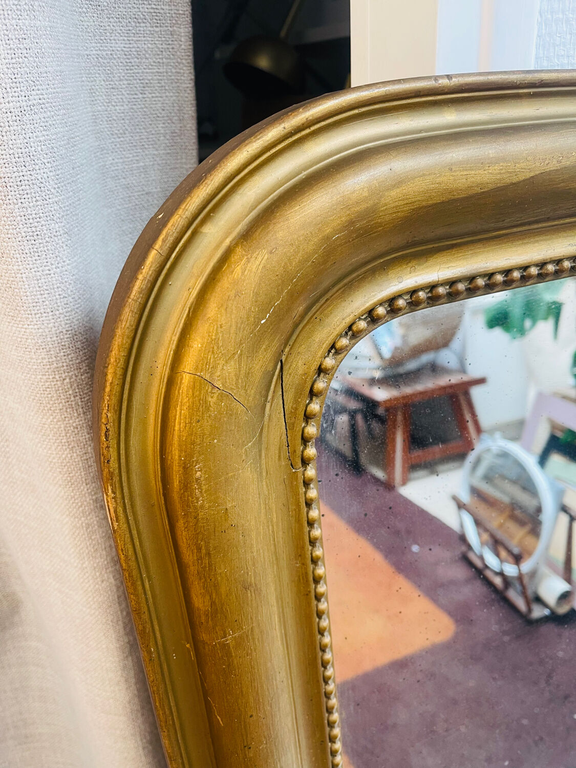 Grand miroir de cheminée Saint-Gobain, circa 1983
