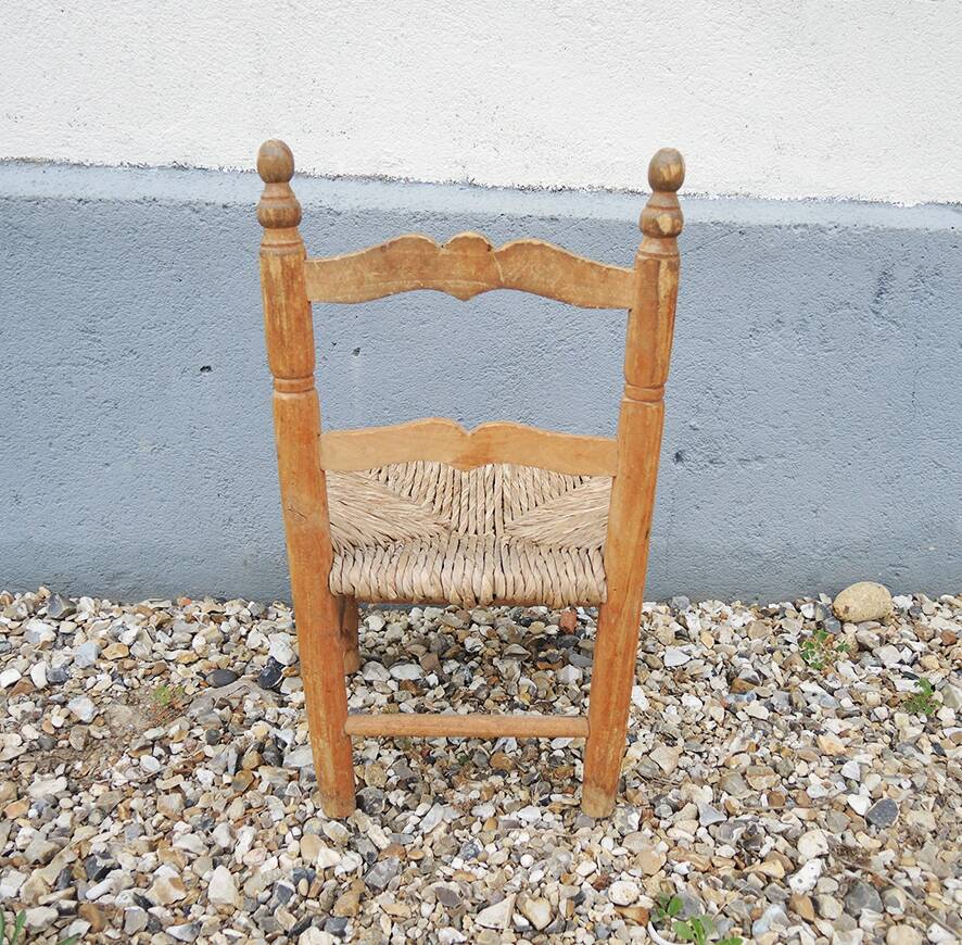 Old Straw Chair For Child