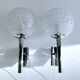 Pair Vintage Brutalist Bubble Glass Sconces