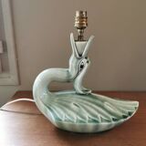Vintage ceramic bird lamp base from Charolles