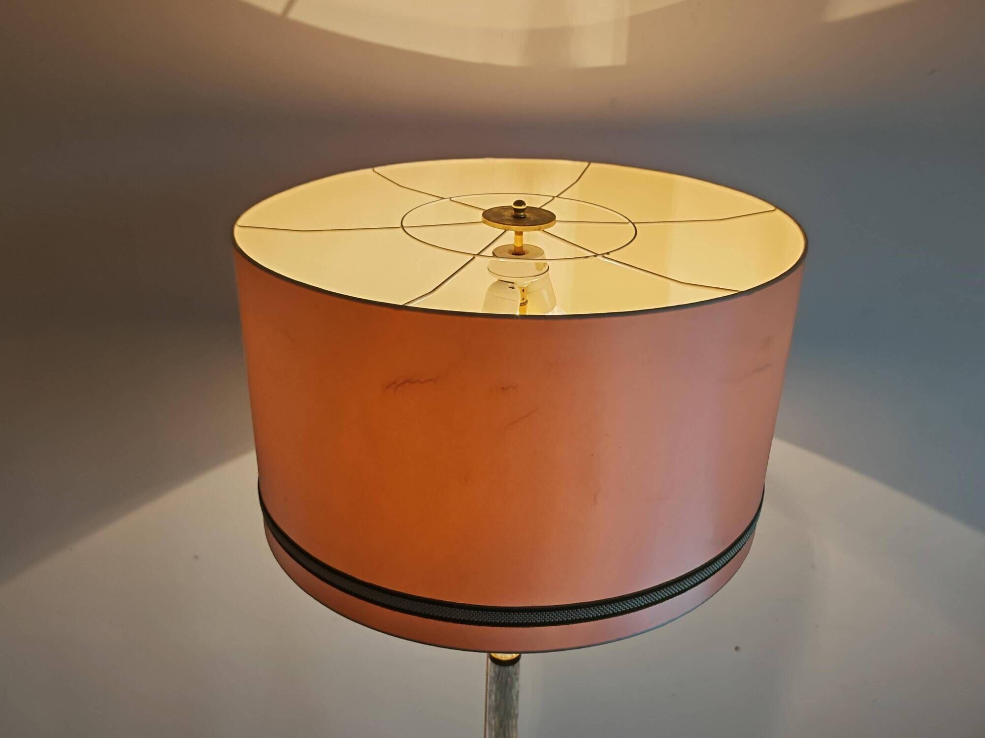 Mid-Century frosted glass floor lamp brass Richard Essig 1960s