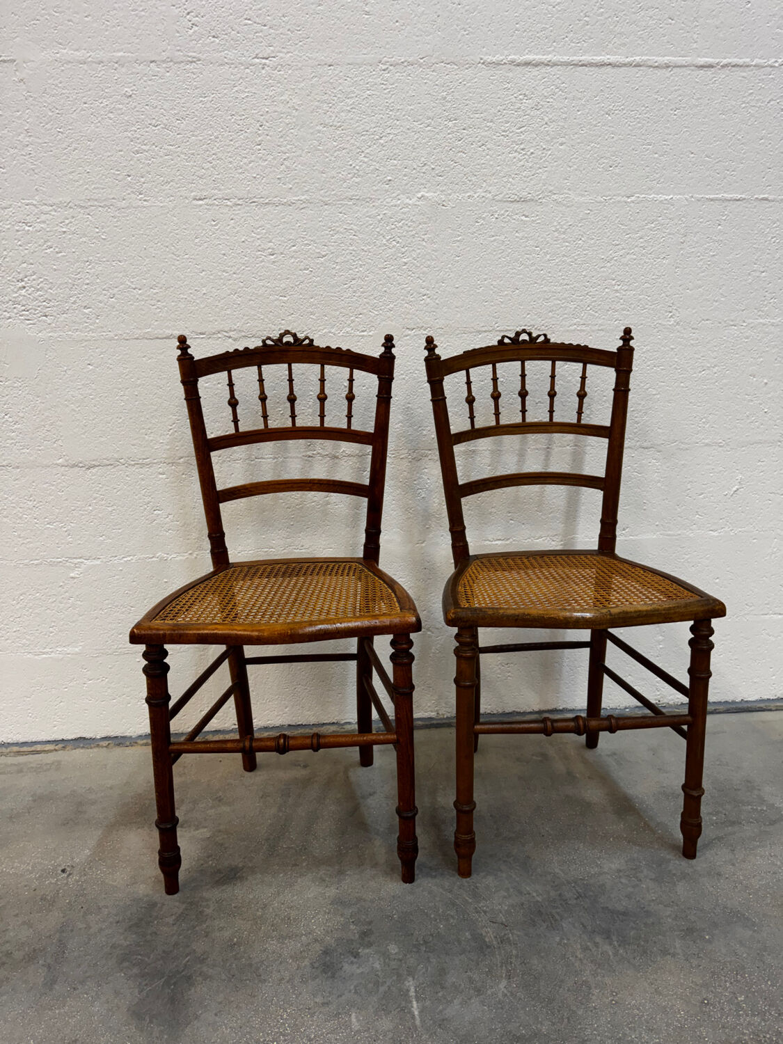 2 caned flying chairs Louis XVI