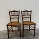 2 chaises volantes cannées Louis XVI