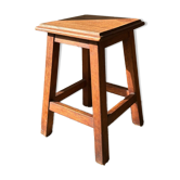 Tabouret en bois massif vintage
