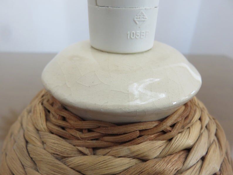 70s rope and ceramic lamp