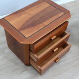 Pair of solit walnut nightstands bedside table late 1970s