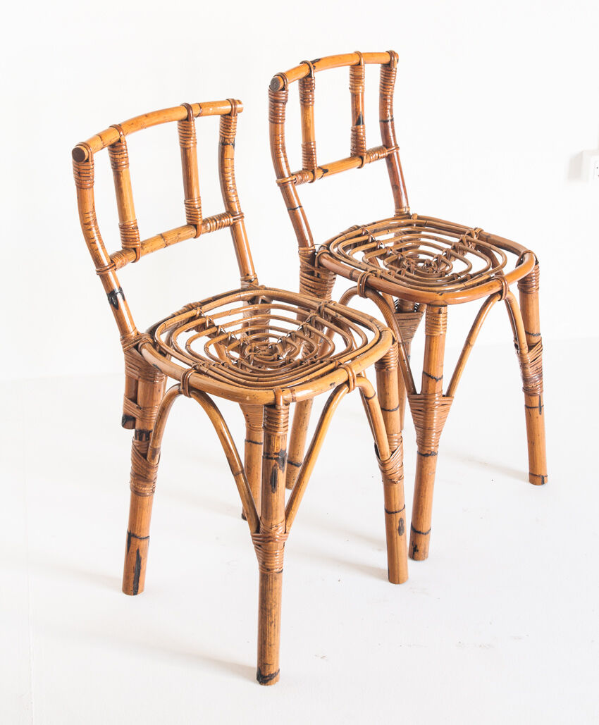 Pair of Vintage Cannée chairs - France, 1960