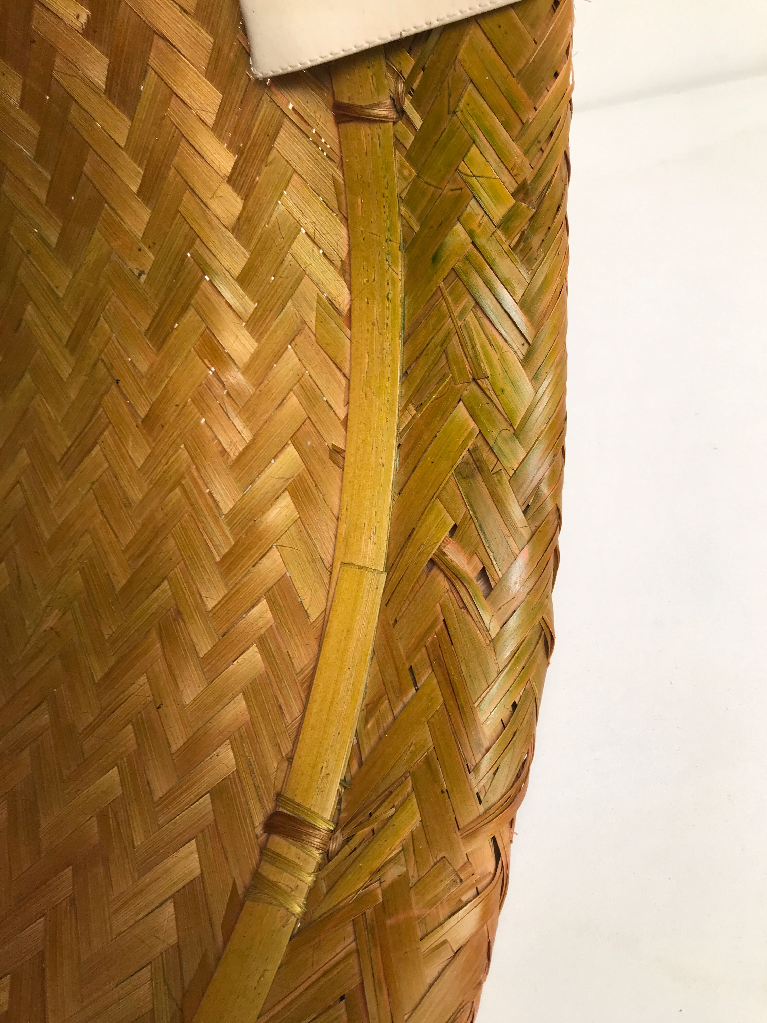 Vintage woven linen basket