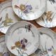 6 large flat plates in polychrome iron earth model "Iris" Choisy-le-Roi