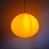 XXL onion pendant light in orange opaline, design Alessandro Pianon, Vistosi, 1960