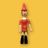 Antique articulated Pinocchio in polychrome wood – H41 cm