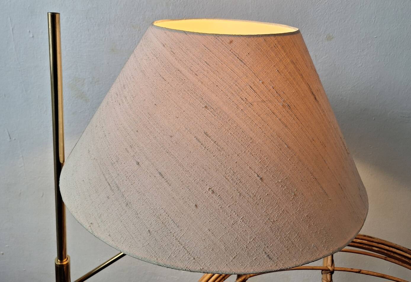 Mid century 360 deg. swing and height adjustable brass floor lamp, 1950s