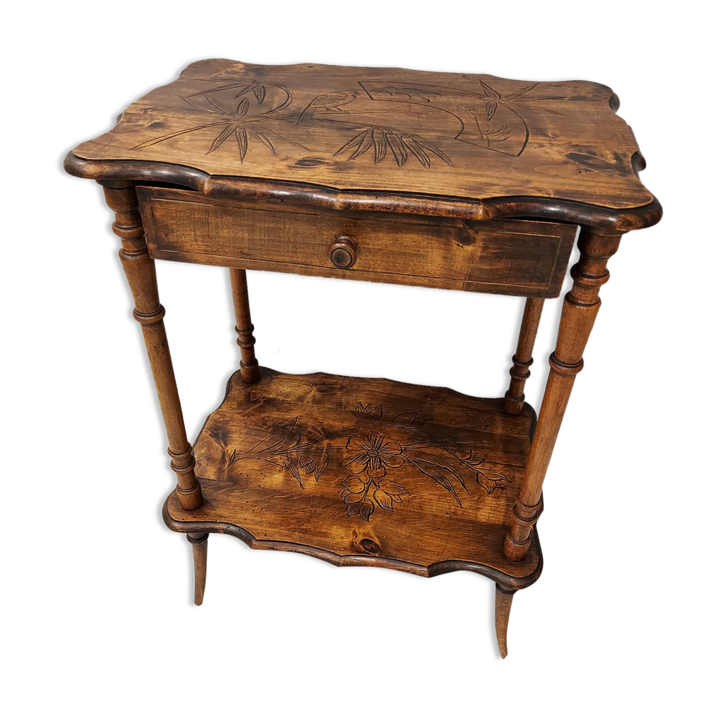 Gueridon scelette bois de style Art nouveau