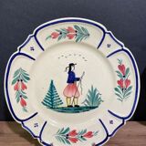 Six earthenware plates signed HB Quimper