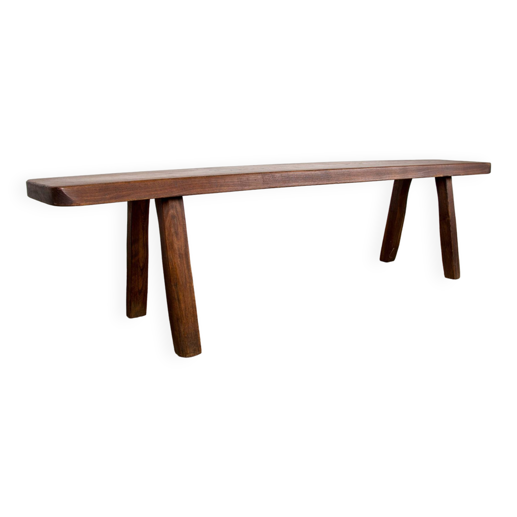 Pair of Scandinavian benches in Solid Elm by Olavi Hanninen 1960.
