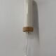 Vintage adjustable wall light, white lacquered metal and pine, Sweden, 1980.