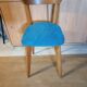 Vintage chair from the 60s — Warm wood & blue velvet seat