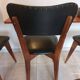 5 chairs in wood and black faux leather, Scandinavian style