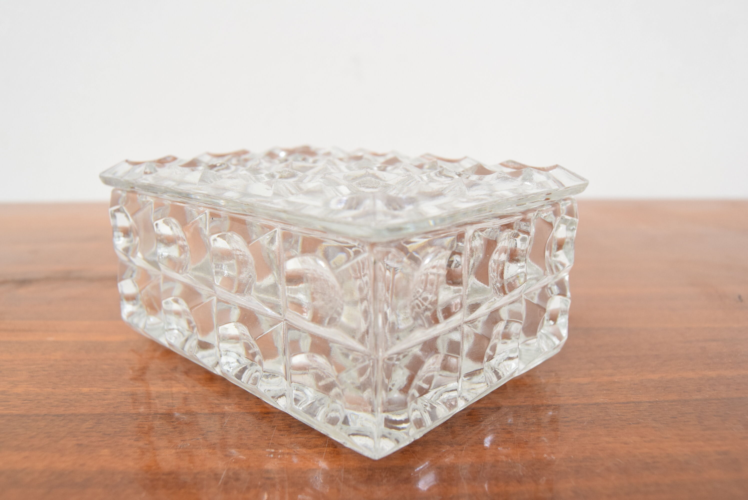 Mid-century glass sugar bowl/bohemia crystal,1960's.