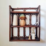 Vintage dark rattan wall shelf – Riviera & Bohemian style
