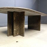Vintage italian grey marble coffee table, 1970s
