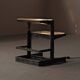 Illuminated side table in wrought iron, France, circa 1970.