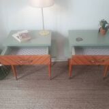 Pair of revisited vintage bedside tables