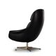 Danish Design Black Leather Swivel chair by H.W. Klein for Bramin, 1960s