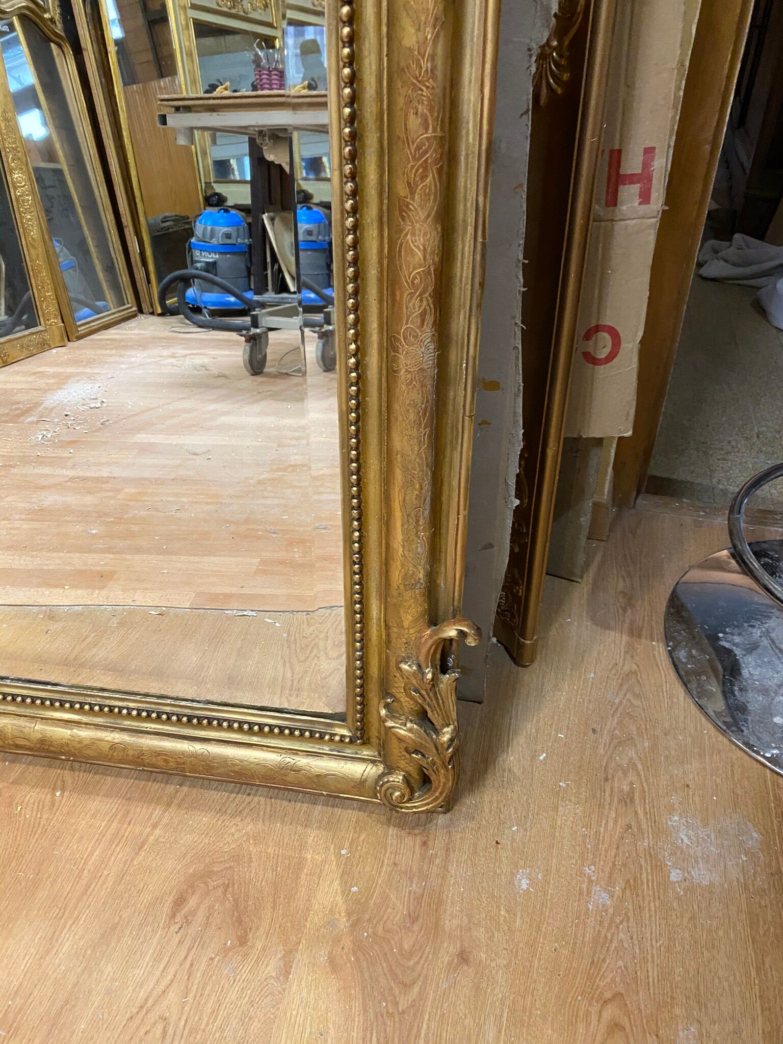 Golden mirror Napoleon III 190x113cm
