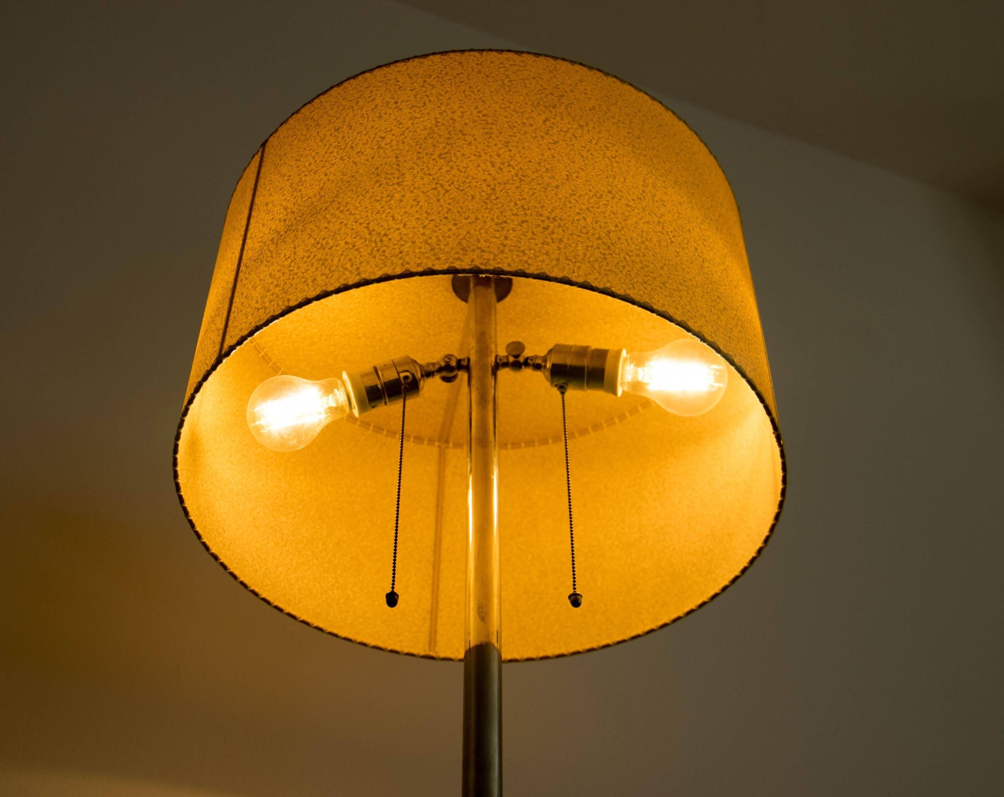 1930s Floor Nickel Lamp with Side Table – Functionalism, Bauhaus