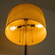 1930s Floor Nickel Lamp with Side Table – Functionalism, Bauhaus