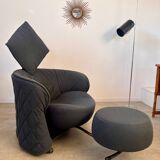 Armchair with pouf model girotonda italian design francesco binfaré year 80
