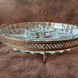 Compartments dish on metal base