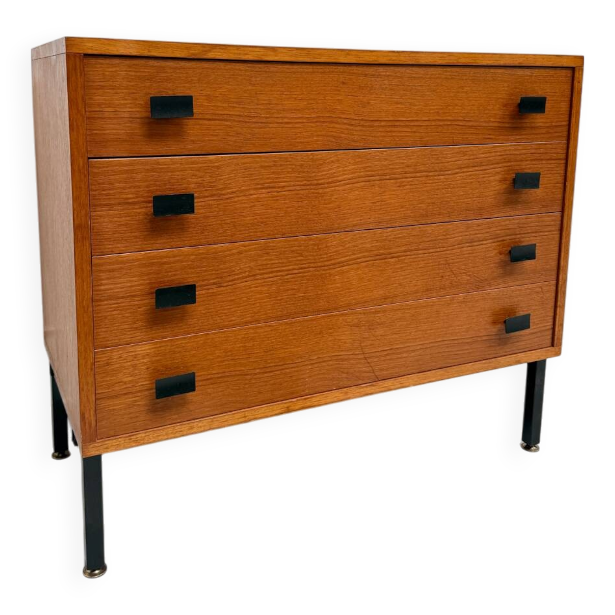 Modernist teak chest of drawers