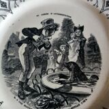 Talking plate with theme Sarreguemines series at the acclimatization garden