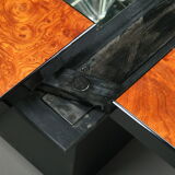 Coffee table in magnifying glass of elm by Paul Michel