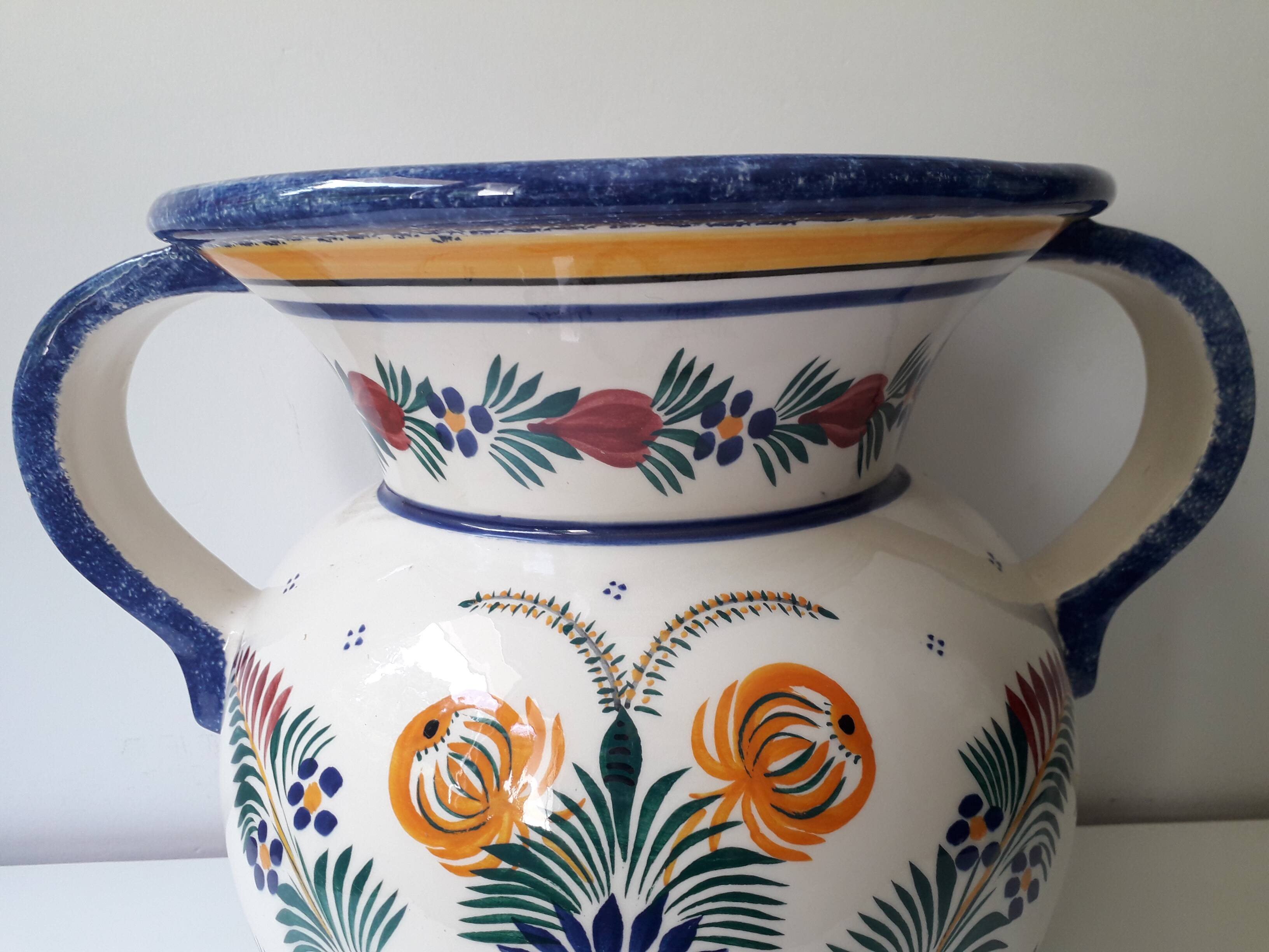 Large HB Henriot Quimper vase