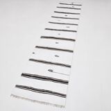 White Brown Striped Turkish Runner Rug, 70x310Cm