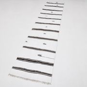 White Brown Striped Turkish Runner Rug, 70x310Cm