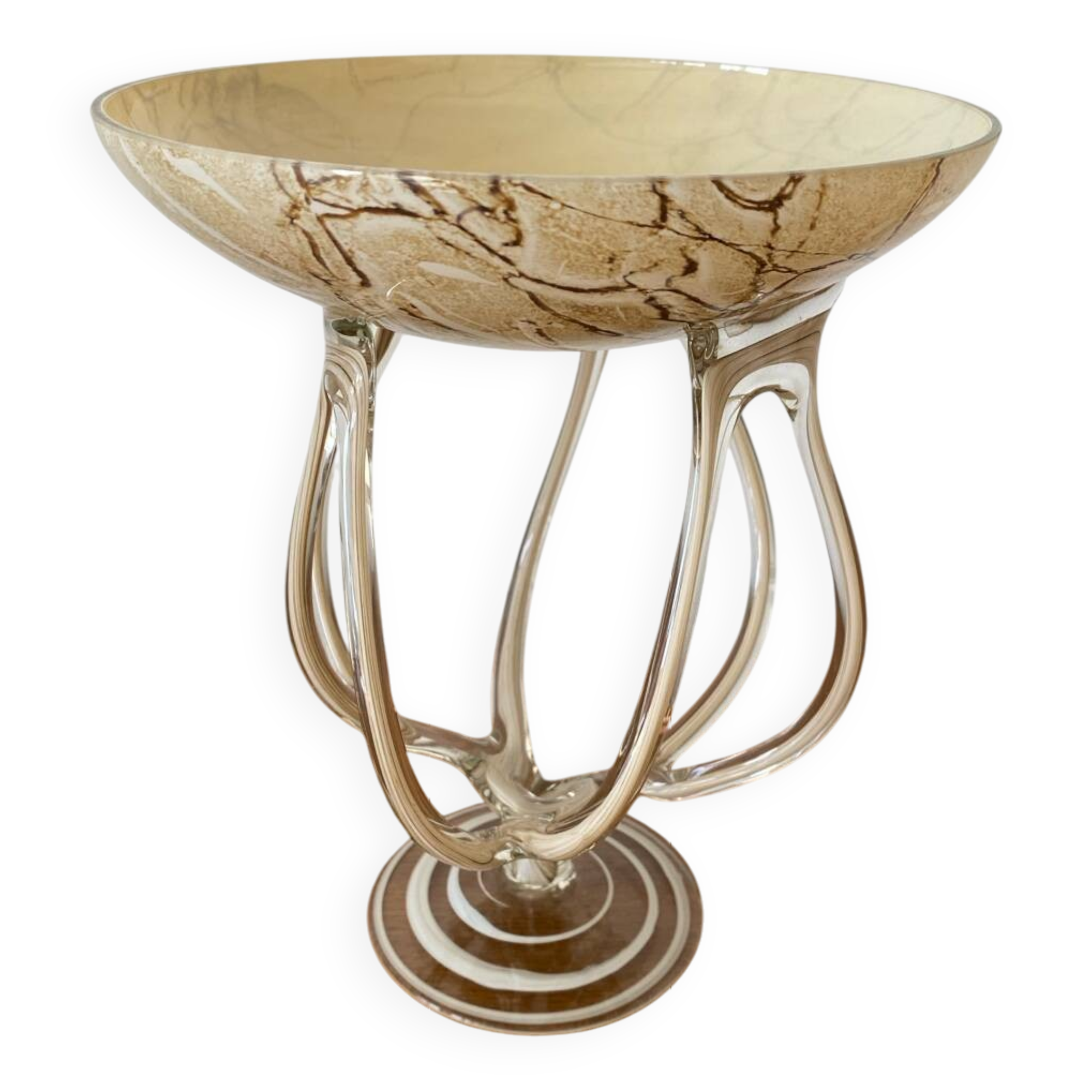 Antique medusa cup josefina krosno multi-layer blown glass vintage