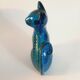 Vintage cat statue, Aldo Londi for Bitossi, Rimini blue series.