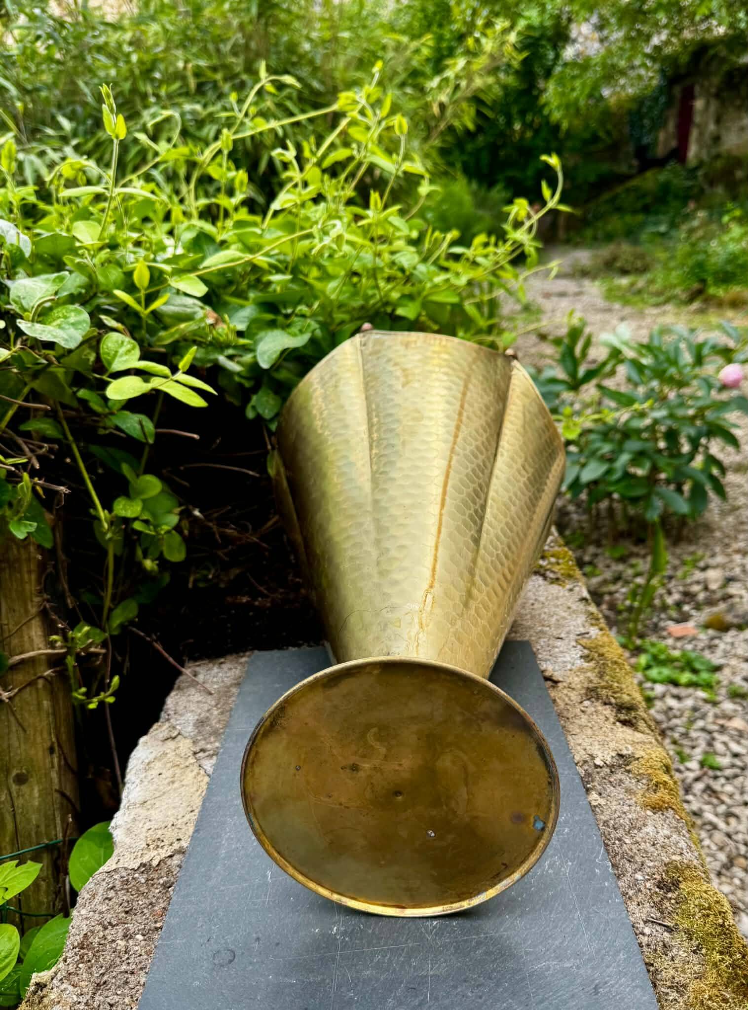 Vintage 1960s brass umbrella stand