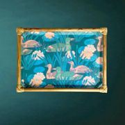Ancient fibreglass plateau – Bamboo and rattan frame – Bird decor