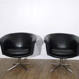 Pair of Scandinavian leather armchairs by Lennart Bender 1970