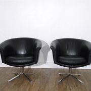 Pair of Scandinavian leather armchairs by Lennart Bender 1970