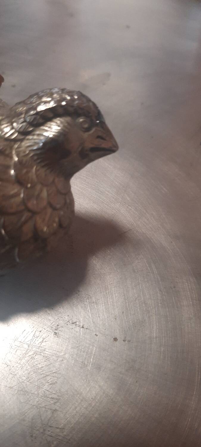 Silver metal sugar bowl